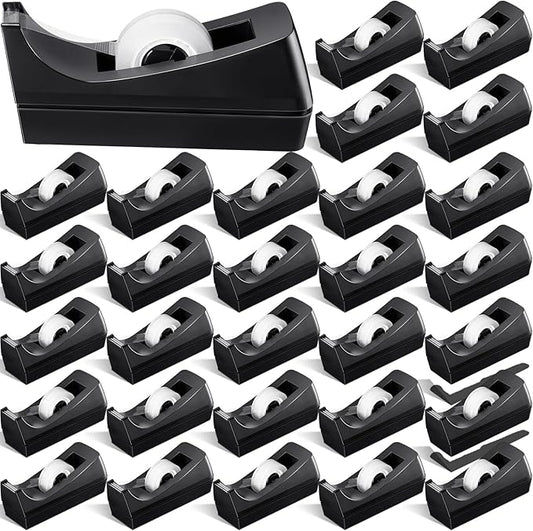 Colarr 30 Pack Desktop Tape Dispenser Non Skid Base Tape Dispensers Desk Tape Dispenser Tape Roll Dispenser for Office Home, Tape Not Included