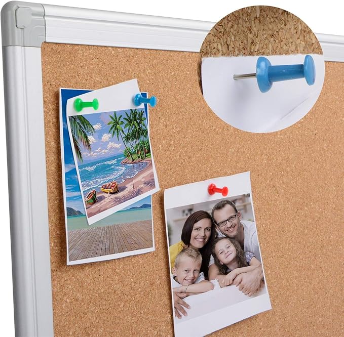 Board2by Bulletin Board 36 x 48, Silver Aluminium Framed 4x3 Large Wall Mounted Cork Office Notice Pin Board