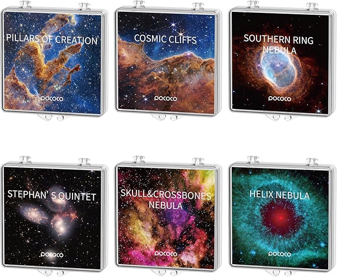 POCOCO Fixed Star and Nebula Series Galaxy Star Projector Night Light Discs: Realistic Galaxy Patterns, 5K Ultra HD, 96% Light Transmission, High Brightness - 6-Piece Pack (Projector Not Included)