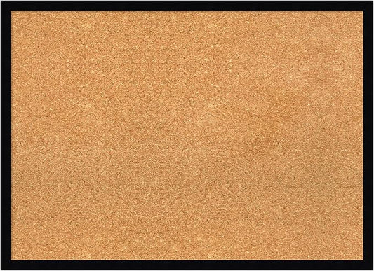 Amanti Art Natural Cork Board for Wall, 21x29 Vision Board with Black Wood Frame, Medium Corkboard Office Decor for Home Organization, Modern Contemporary Corkboard Pinboard to display items for home