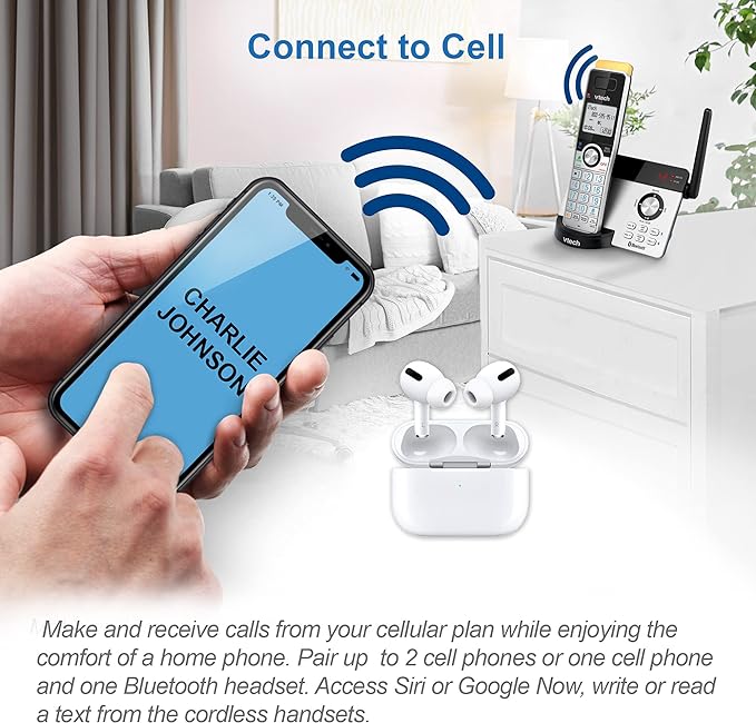 VTech IS8121-4 Super Long Range up to 2300 Feet DECT 6.0 Bluetooth 4 Handset Cordless Phone for Home with Answering Machine, Call Blocking, Connect to Cell, Intercom and Expandable to 5 Handsets