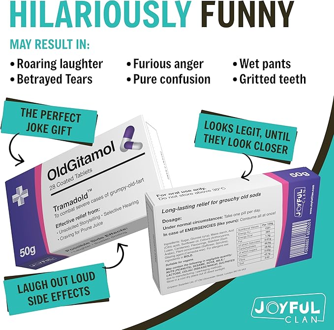 OldGitamol Jelly Beans, Funny Birthday Gift for Him, Over The Hill Gag Gifts for Men, Unique Novelty Christmas Gift for Secret Santa, 30th, 40th, 50th, 60th Birthday Joke Stocking Stuffer Retirement