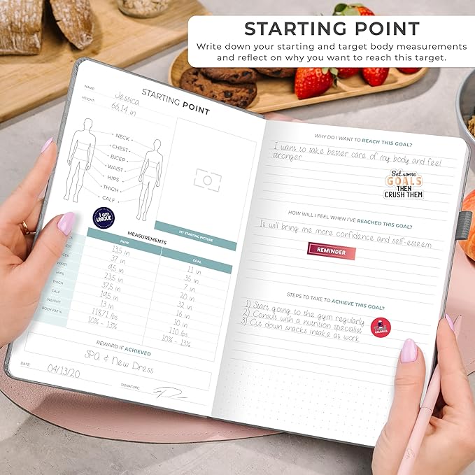 Clever Fox Weekly Meal Planner - Weekly & Daily Meal Prep Journal with Shopping and Grocery Lists for Menu Planning, Healthy Diet & Weight Loss Tracking, Lasts 1 Year, Undated, A5 - Gray