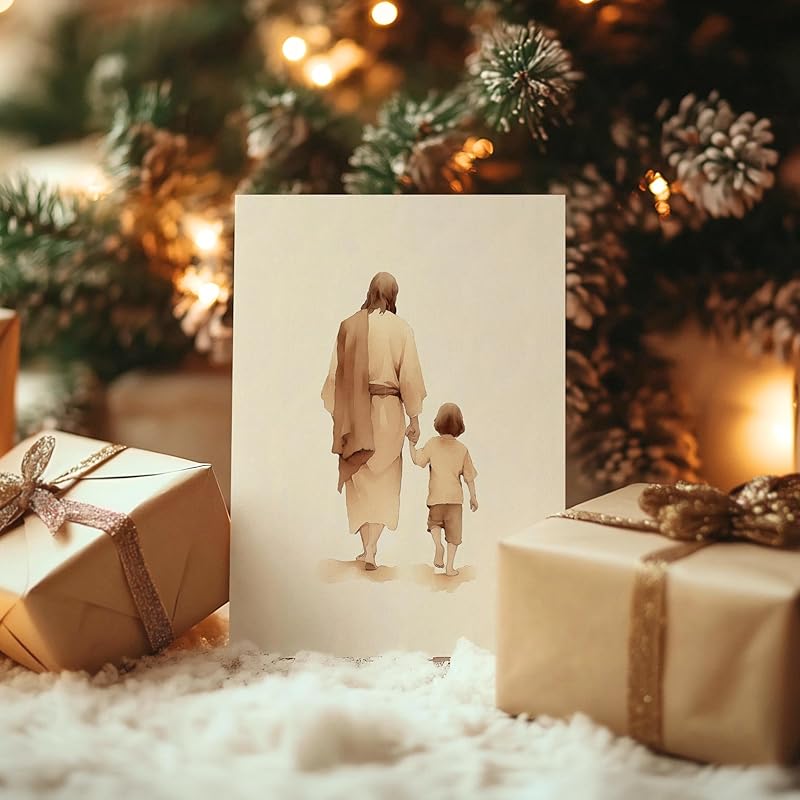 | The Way He Leads | Christian Greeting Cards Set of 6 with Envelopes | Scripture Biblical Cards, Jesus Decor Christian Gifts for Women, Religious Gifts Christian Décor (5"x7")