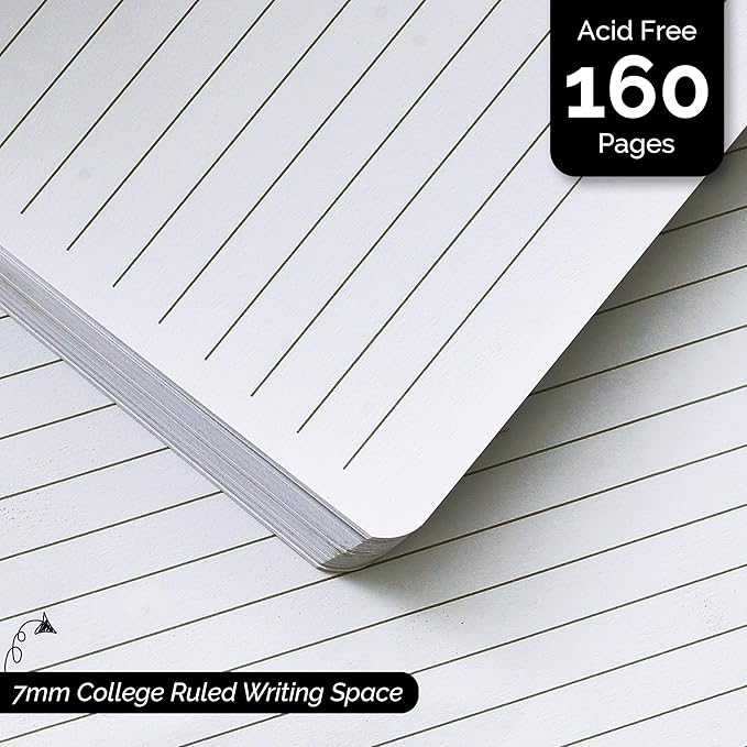 Nextnoid Hardcover Lined Journal Notebook - 120 GSM Thick Paper, Medium A5(5.7" x 8.3"), 160 Pages - Perfect For Writing, Journaling and Note-Taking (Green,Ruled)
