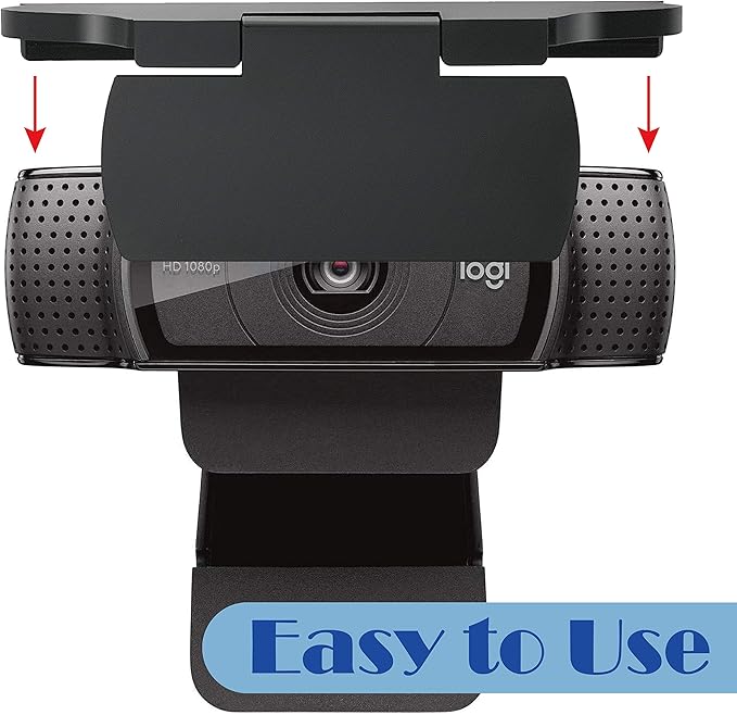 imluckies Webcam Cover for Logitech C920/ C920x/ C930e/ C922x/ C922 HD Pro Stream Webcam, Physical Anti-Peeping, Camera Privacy Shutter Cover Protect Lens and Security, Black