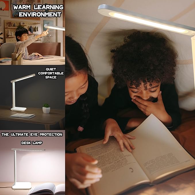 Led Desk Lamp Dimmable Desk Light Reading Lamp 3 Lighting Modes, Eye Protection Desk Lamp Desk Accessories, Study Desk Lamp Equipped USB Charger Suitable for Home Office is for Gift Giving