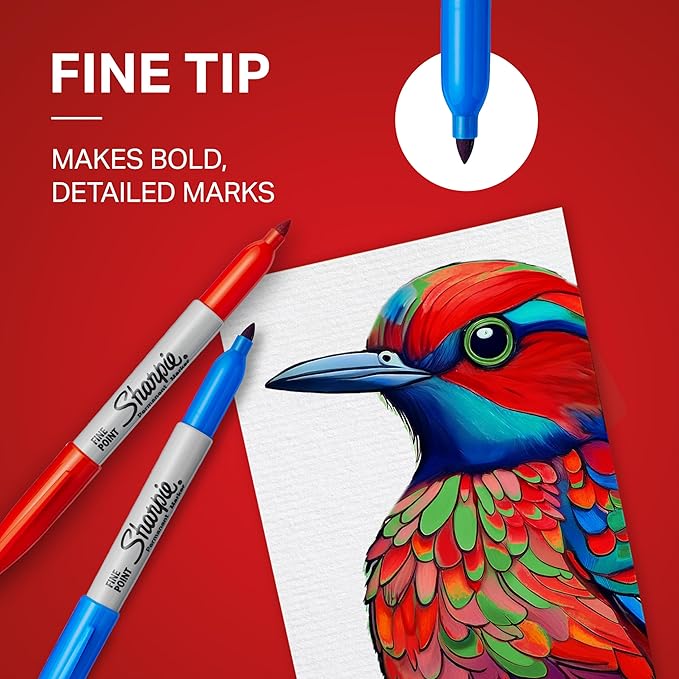 Sharpie Permanent Markers | Fine Point | Assorted Fun Colours | 18 Count