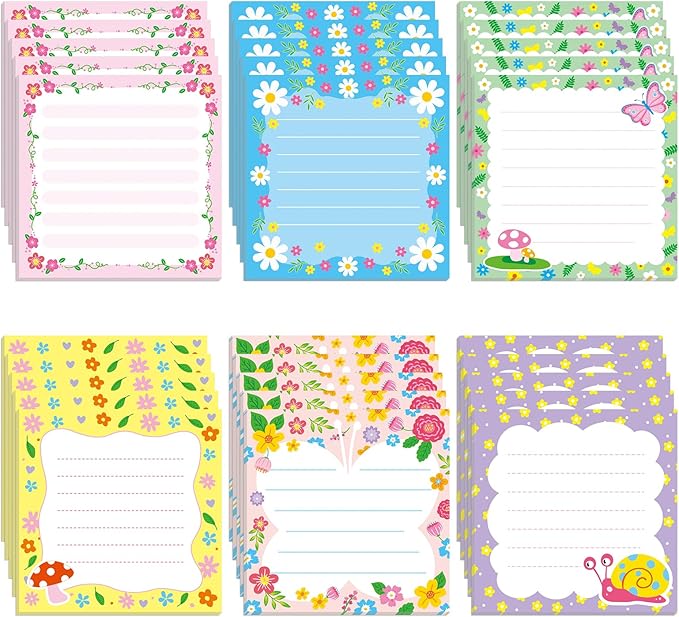 30 Pack Spring Flower Sticky Notes for Kids- 600 Sheets Spring Floral Notepads for Spring Appreciation Gifts Tea Party Gift Birthday Baby Shower Party Favor Spring Notes Message Reminder