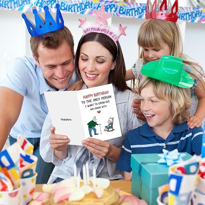 Funny Birthday Card for Husband Wife, Romantic Birthday Card for Men Women, Happy Birthday To The Only Person I Want To Grow Old And Cranky With
