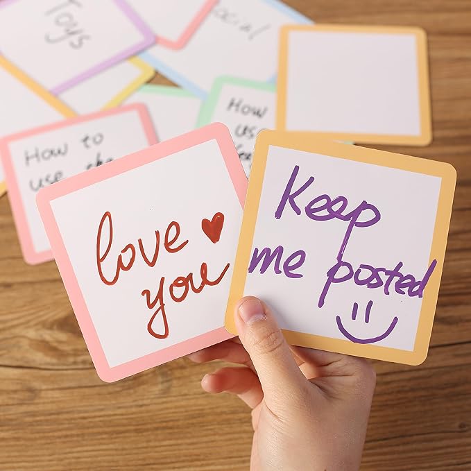 Mr. Pen- Dry Erase Magnets, 4”x4”, 24 Pack, Colorful Dry Erase Magnetic Labels, Magnetic Dry Erase Labels, Magnet Labels, White Board Magnets, Dry Erase Board Magnets, Magnetic Name Tags Reusable