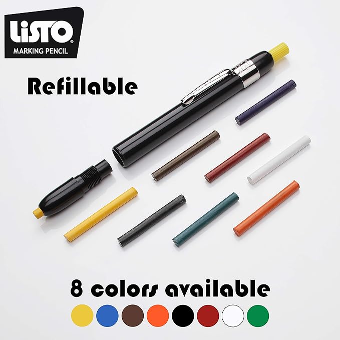 Listo 1620 BLACK COLOR - China Markers/Grease Pencils/China Marking/Pencils/Wax Pencils - Made in USA (48)