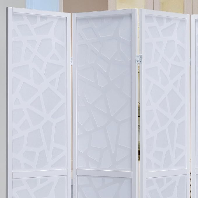 NicBex Room Divider 4 Panel Room Dividers with Paper-Looking Partition Room Dividers and Folding Privacy Screens Wall Divider for Home, Office, Room Separation,70" W x 1" D x 70" H, White