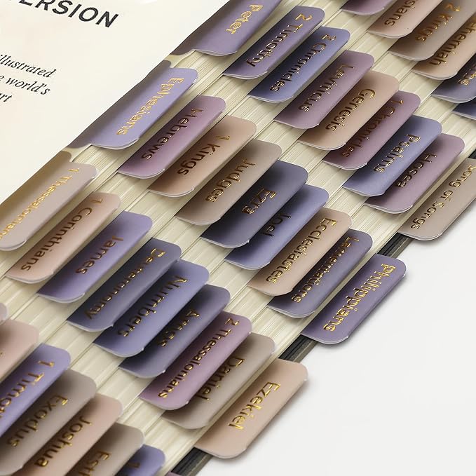 Mr. Pen- Bible Tabs, 75 Tabs, Lavender Fields, Gold Foil Lettering, Laminated Bible Tabs for Women and Men, Bible Tabs for Study Bible Index Tabs, Bible Book Tabs, Bible Labels Tabs
