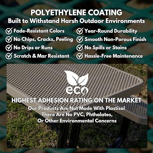 Coated Outdoor Furniture 32-Gallon Heavy-Duty Expanded Metal Round Trash Receptacle, Commercial Outdoor Waste Bin with Liner & Dome Lid – Made in America (Textured Orange)