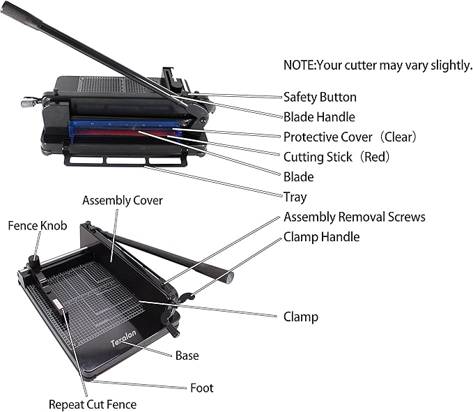 TEXALAN(R) Heavy Duty Guillotine Paper Cutter Black 400 Sheets Stack Paper Trimmer (A3-17'' Paper Cutter)