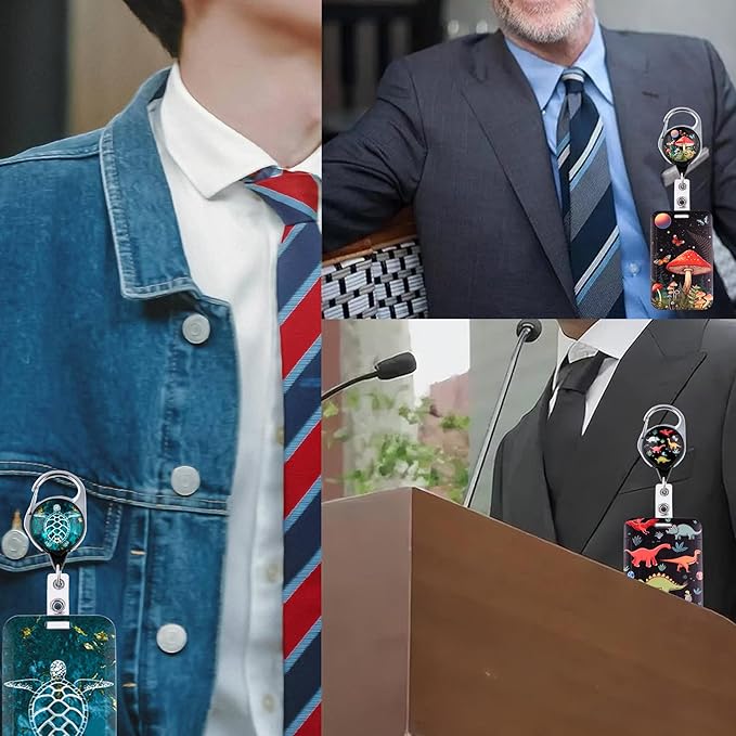 Blue Art Starry Night Lanyard for Keys ID Badge Holder Lanyard & Retractable Badge Reel Clip Cool Van Gogh Key Lanyard for Women Men Girls for ID Badges Nurse Neck Lanyard ID Holder
