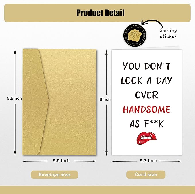 Funny Birthday Card for Boyfriend Husband Fiance, Happy Birthday Card for Men, Naughty Brithday Cards for Him, You Don't Look A Day Over Handsome...