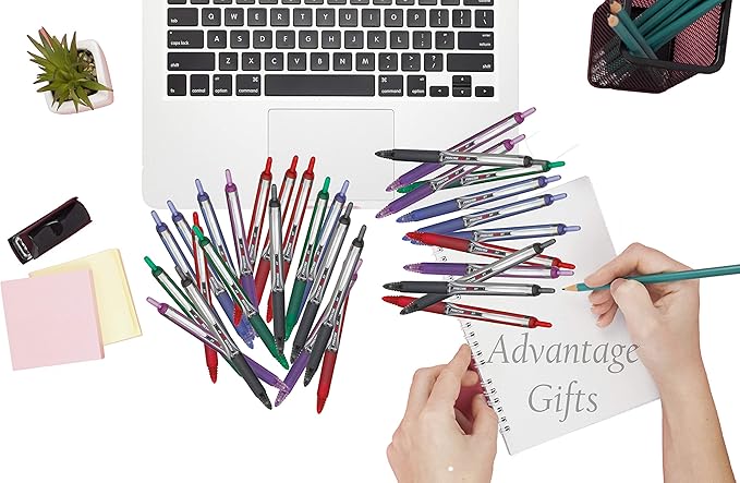 Precise V5 RT Retractable Rolling Ball Pens, Extra Fine Point (.5mm), Assorted Colors Black/Blue/Red Ink, 3-pk; Premium Comfort Grip, Bundle with Plastic Reusable Pouch