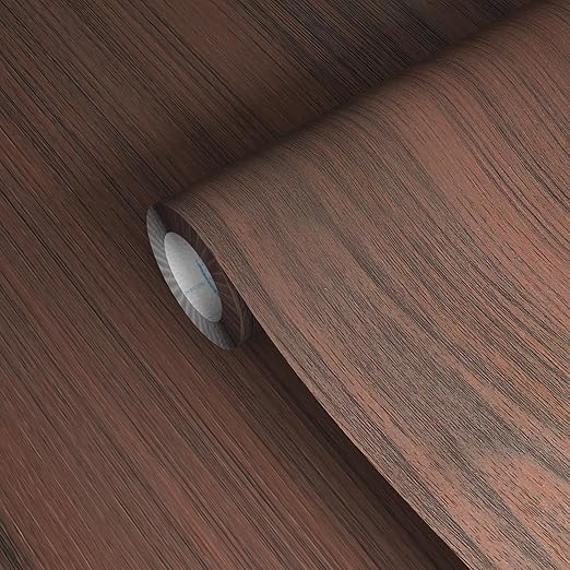 GSCIT Club Red Walnut Wallpaper, 15.7 inch X 25ft Self Adhesive Wood Grain Repair Tape Patch for Tables, Chairs, Baseboards, Doors, Windows, Floors, Handicraft DIY.