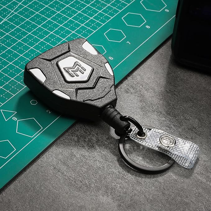 MNGARISTA Heavy Duty Retractable Keychain with Belt Clip, Retractable ID Badge Reel, Badge Holder with 31.5' Steel Cord and Key Ring, 9.0oz