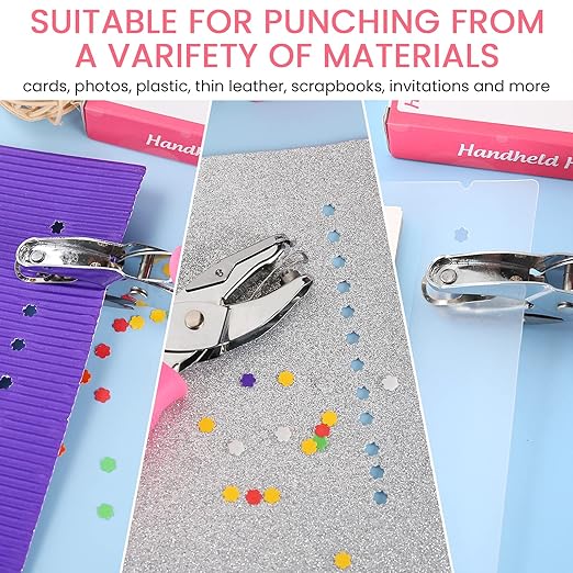 MyArTool Flower Hole Punch, 1/4 Inch Handheld Flower Paper Punch with Soft Grip, Flower Shape Hole Puncher for Paper Crafts, Cardstock, Gift Wrapping, Greeting Cards and Scrapbooks