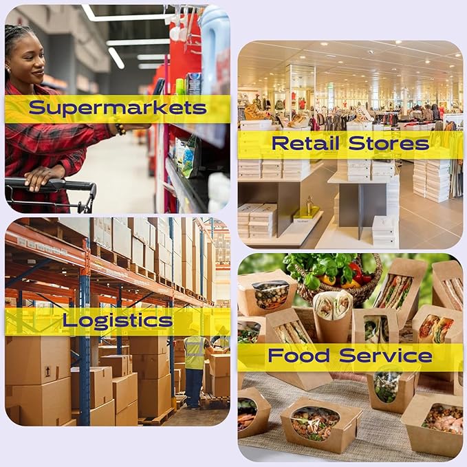 CEPRICO - Customizable CĀS Scale Labels - 48 Rolls of Thermal Printing Scale Labels – Compatible with CĀS LST-8040 | Safe Handling Instruction | Ideal for Supermarkets, Retailers and Grocery Stores