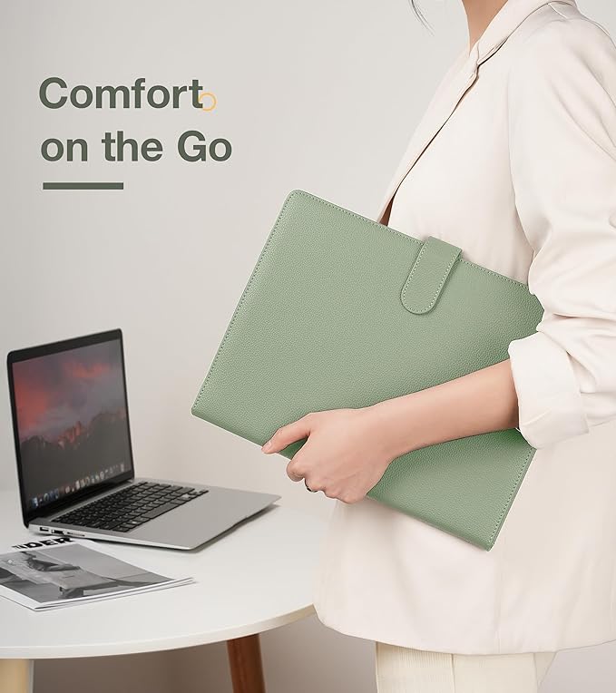 Clipboard Folder Padfolio, Mymazn Writing Portfolio Faux Leather Clipboards with Cover for Legal Pad Holder Letter Size A4 8.5 x 11 for Business Conference Notepad Clip Board (Sage)