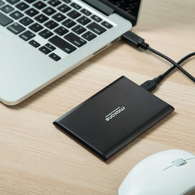 Maxone 320GB Ultra Slim Portable External Hard Drive HDD USB 3.0 Compatible with PC, Laptop - Charcoal Grey