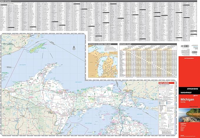 Rand McNally Easy to Read: Michigan State Map
