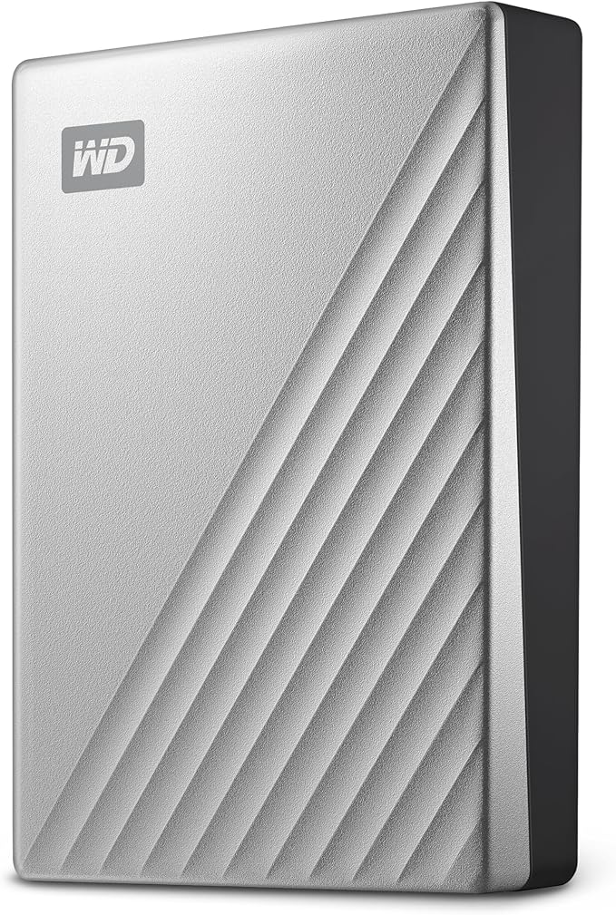 WD 6TB My Passport Ultra for Mac Silver, Portable External Hard Drive, Backup Software with Defense Against ransomware, and Password Protection, USB-C and USB 3.1 - WDBGKC0060BSL-WESN