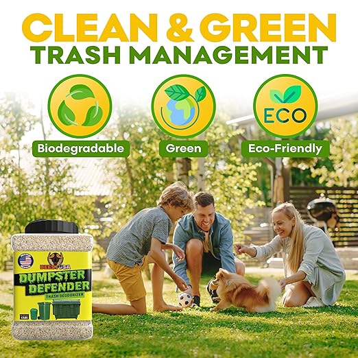BEEST Dumpster Defender - 1.5lbs Outdoor Trash Can Deodorizer & Liquid Waste Absorber (Made in USA) Biodegradable Trash Can Odor Eliminator - Powerful Garbage Deodorizer for Always-Fresh Bins - 7 Cups
