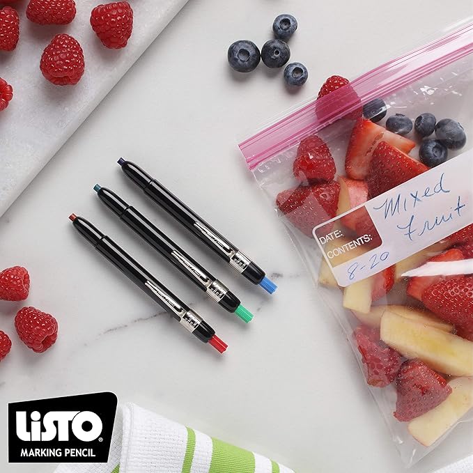 Listo 1620 - Box of 12 - BLACK COLOR - China Markers/Grease Pencils/China Marking/Pencils/Wax Pencils - Made in USA