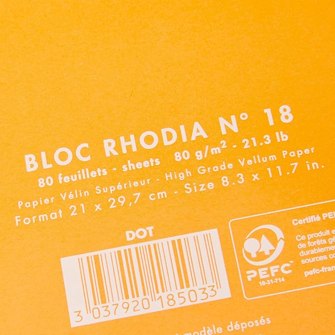 Rhodia Wirebound Notepad, A4, Dot - Orange