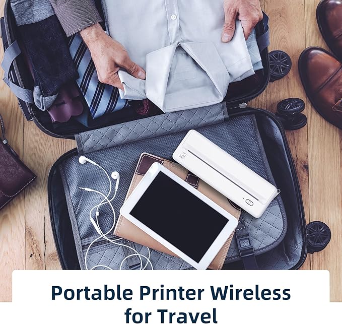 HPRT Wireless Portable Printer - Bluetooth Thermal Printer for Travel, Mobile Office, School, Home Compatible with iOS Android
