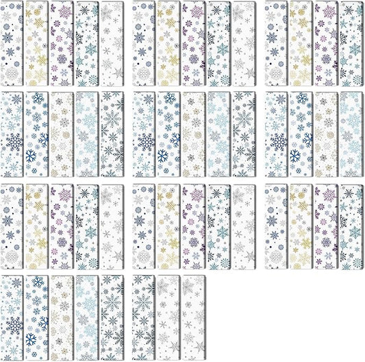 50PCS Calm Strips for Anxiety Sensory Stickers Calm Stickers for Relieve Adults Kids Teens Fidgets Stress Office&Classroom Supplies Anxiety Relief Items with Tactile Textured Surface (Snowflake)