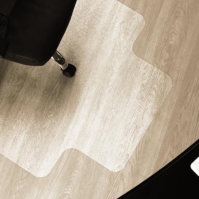 Marvelux Enhanced Polymer Eco-Friendly Durable Office Chair Mat for Hardwood Floors 48" x 51", Hard Floor Protector, Rectangular with Lip, Transparent, Multiple Sizes