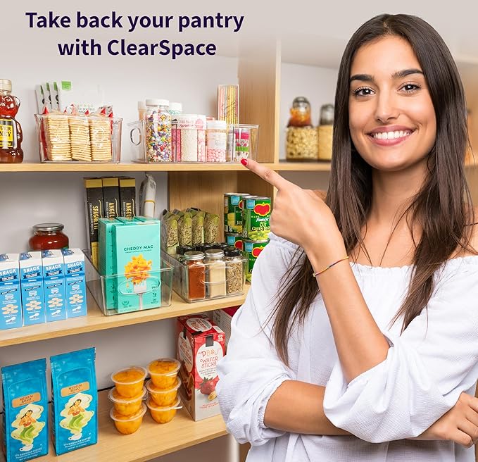 Pantry Organizers and Storage and Cabinet Organizer, 4 Pack - Kitchen Organizers and Storage, Great Fridge or Snack Organizer - Perfect in Refrigerator or Cupboard Shelf