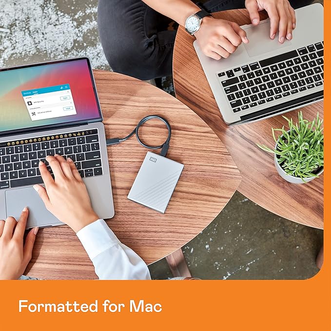 WD 6TB My Passport Ultra for Mac Silver, Portable External Hard Drive, Backup Software with Defense Against ransomware, and Password Protection, USB-C and USB 3.1 - WDBGKC0060BSL-WESN