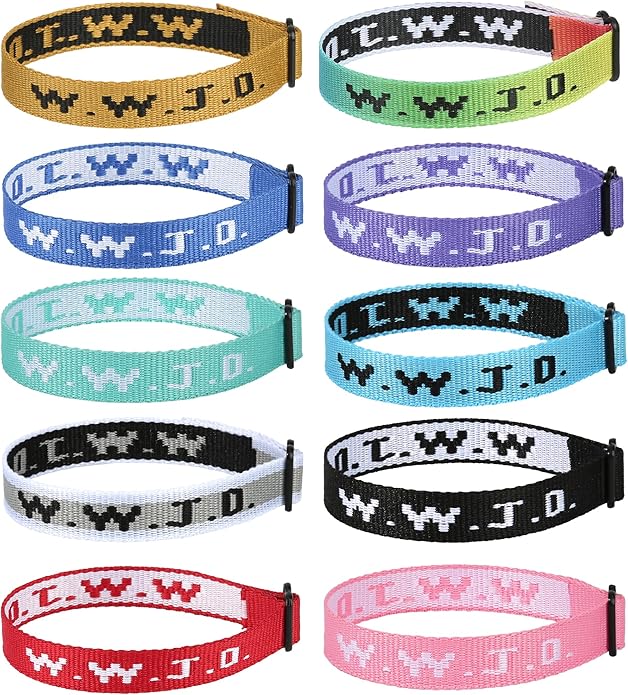 6PCS WWJD Bracelet for Women Men, Christian Gifts Wristbands, WWJD Rubber Bracelets - What Would Jesus Do Silicone Bracelet