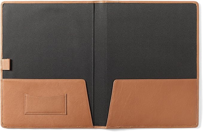 Leatherology Cognac Folder with Pockets & Pen Holder