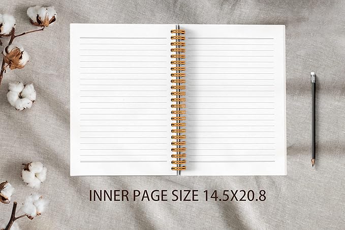 VNWEK Boho Notebook,Hardcover Spiral Notebooks 5.5×8.3 Inch,Aesthetic Notebook,Boho JournalGifts For Woman Man