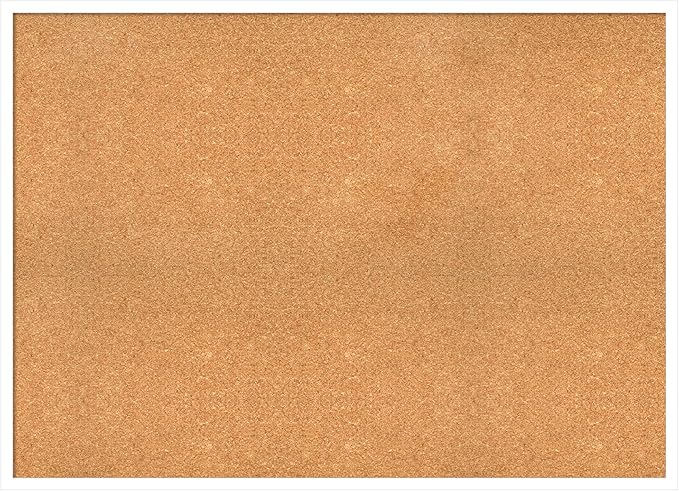 Amanti Art Natural Cork Board for Wall, 31x43 Vision Board with White Frame, Oversize Corkboard Office Decor for Home Organization, Modern Corkboard Pinboard to Display Items for Home Organization in