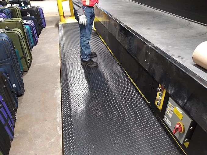 Rhino Mats, American Classic Diamond Anti-Fatigue Mats, Industrial Ergonomic Comfort Standing Mat for Work, Home, Garage, Office, Kitchen or Anywhere (Black 9/16" Thick, 4 FT. x 20 FT.)