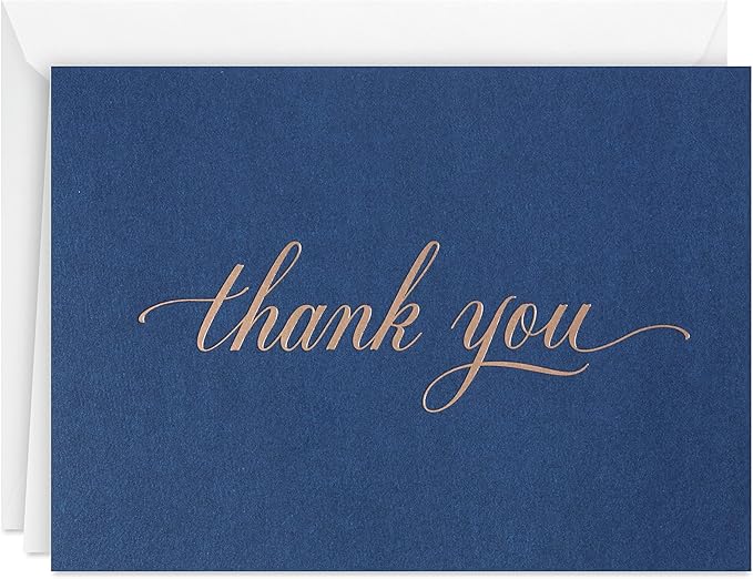 Hallmark Pack of Thank You Cards, Elegant Silver Foil (40 Thank You Notes with Envelopes)