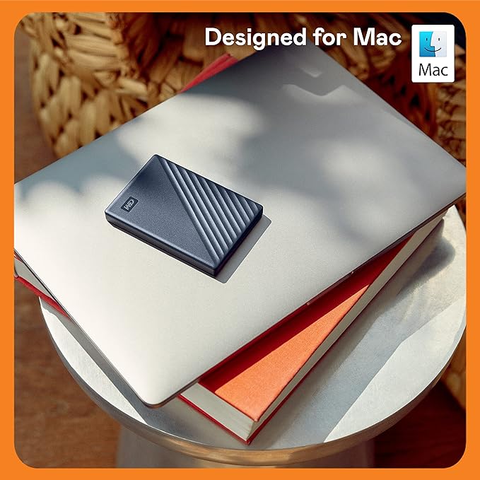WD 5TB My Passport for Mac, Navy, Portable External Hard Drive with backup software and password protection, USB 3.1/USB 3.0 compatible - WDBA2F0050BBL-WESN