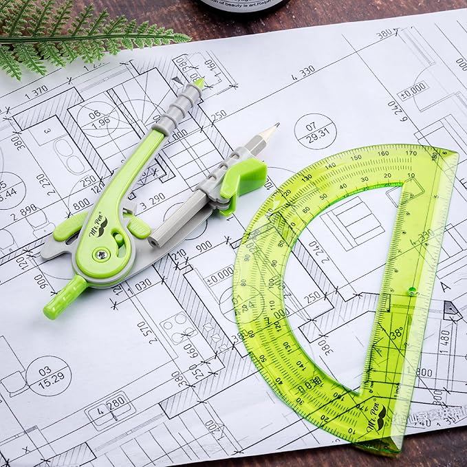 Mr. Pen- Compass and Protractor Set, Geometry Kit, Compass Protractor Set, Protractor, Compass for Geometry, Math Compass, Compass School, Math Compass and Protractor, Back to School Supplies