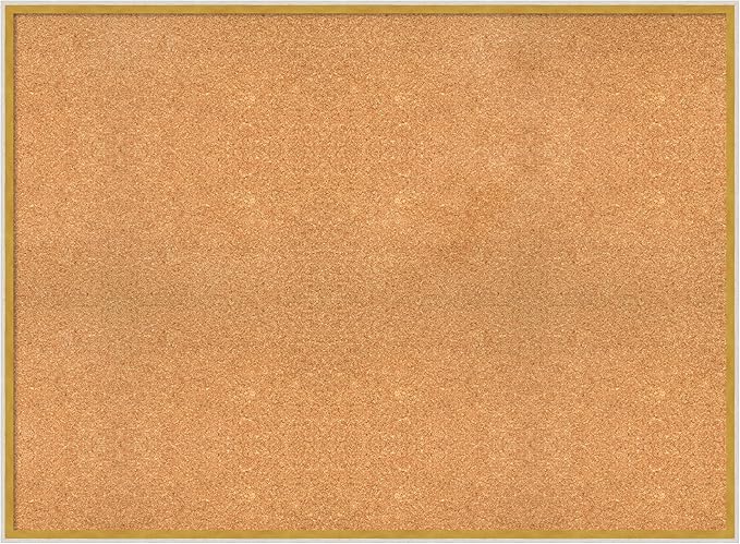 Amanti Art Natural Cork Board for Wall, 33x45 Vision Board with White Frame, Oversize Corkboard Office Decor for Home Organization, Modern Corkboard Pinboard to Display Items for Home Organization in