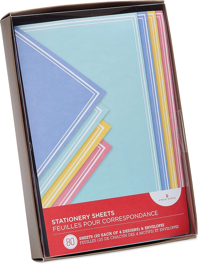 American Greetings Pastel Stationery Sheets and Colored Envelopes (80-Count)