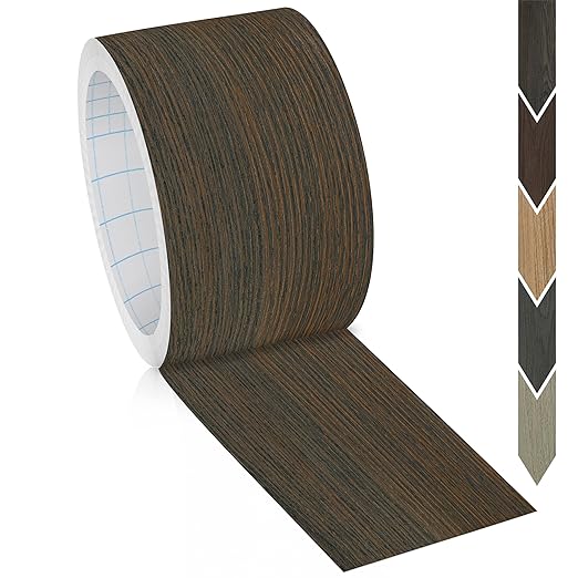 GSCIT Club Wood Grain Repair Tape, 2.4 inch X 25ft Self Adhesive Brown Walnut Grain Repair Patch for Tables, Chairs, Baseboards, Doors, Windows, Floors, Handicraft DIY.